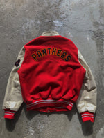 Load image into Gallery viewer, VARSITY RED/CREAM “PANTHERS” VARSITY JACKET - 1990s - LOST ENDS FOUND
