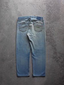 LEVI'S 501 FADED & REPAIRED DIRTY WASH DENIM - 1990S  ( 33 x 32 ) - LOST ENDS FOUND