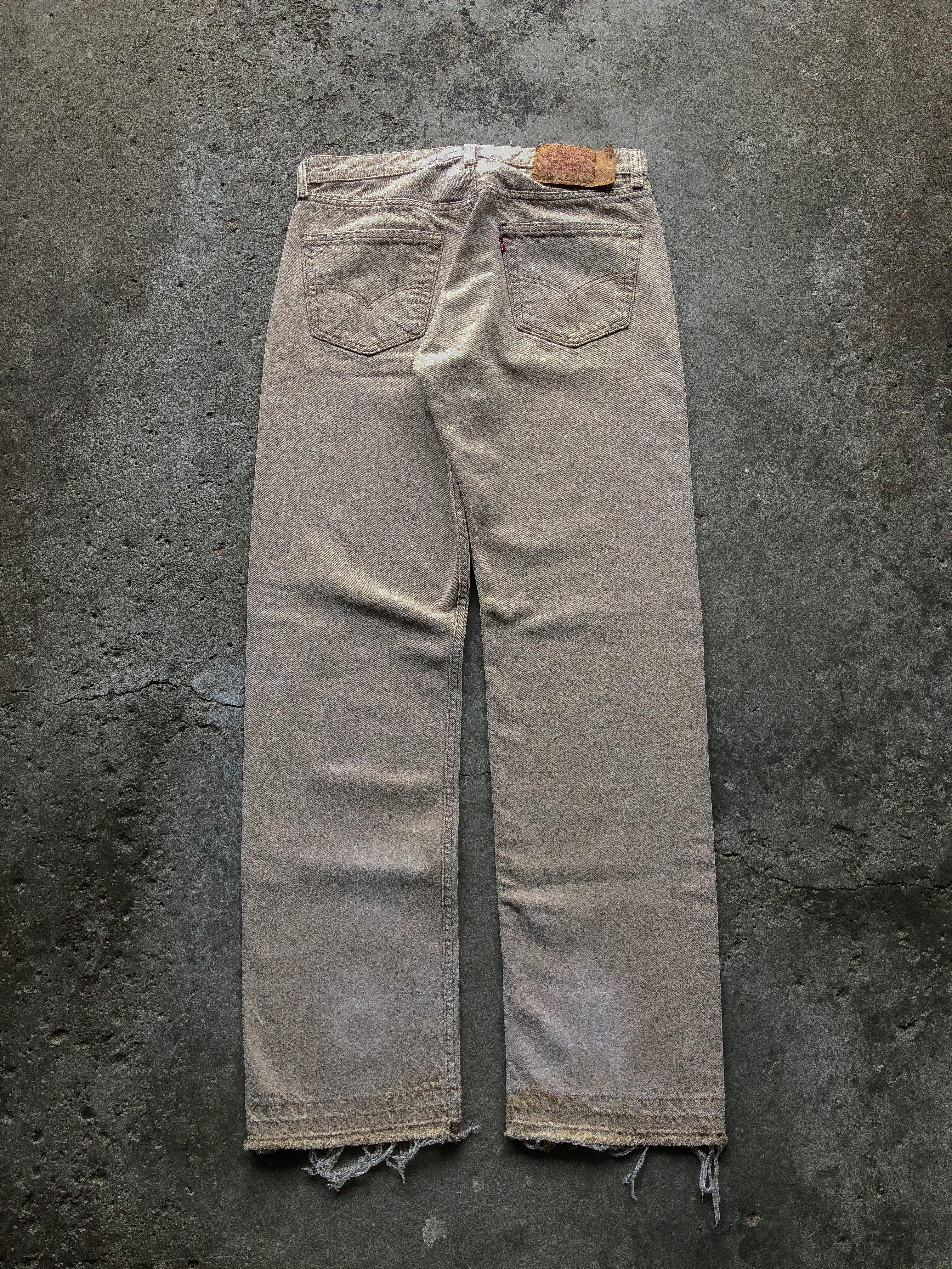 LEVIS 501 RELEASED HEM SAND DENIM - 1990S - LOST ENDS FOUND