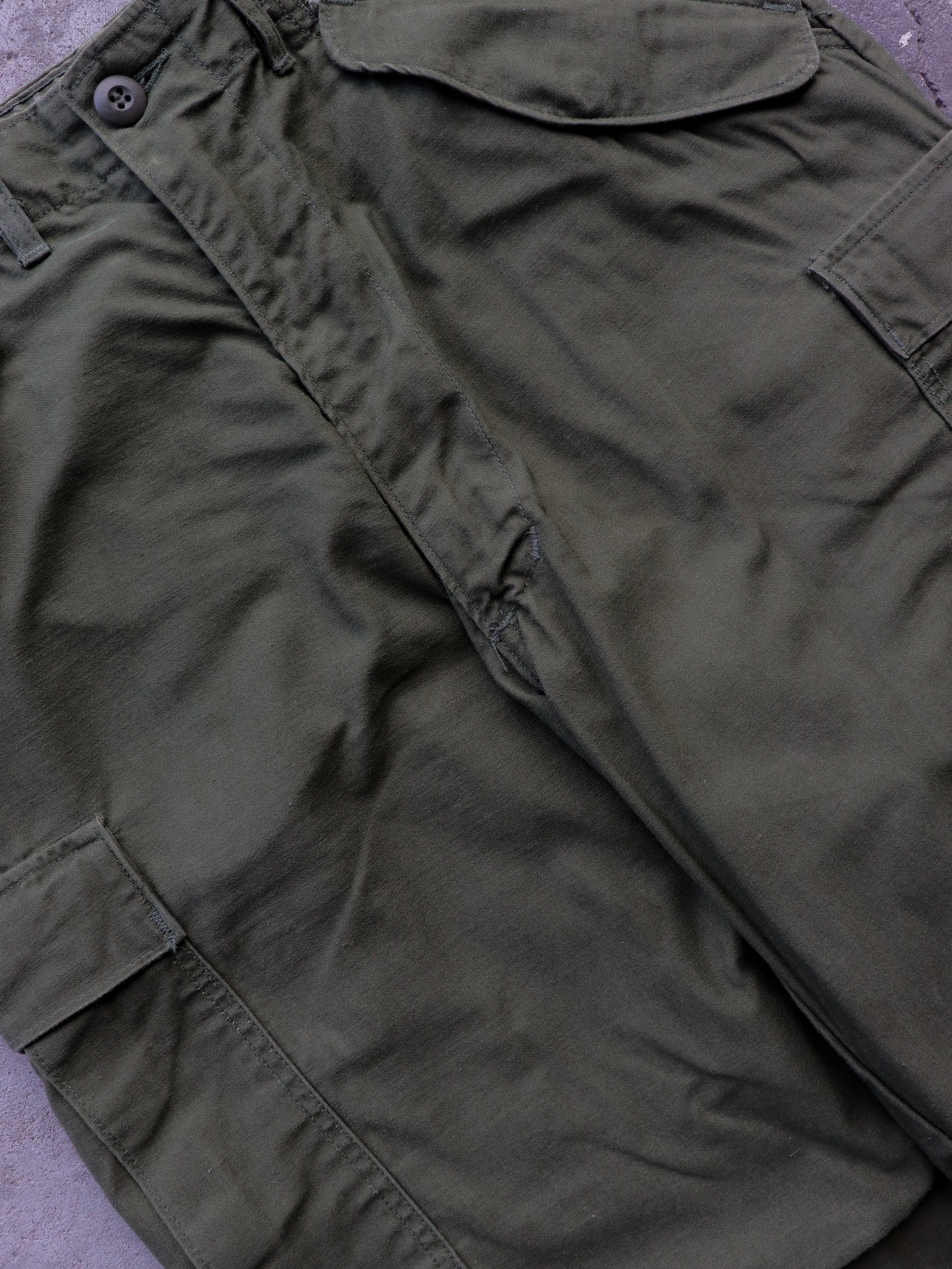 MILITARY FATIGUE TROUSERS - 1970S  ( 29-32 x 32 ) - LOST ENDS FOUND