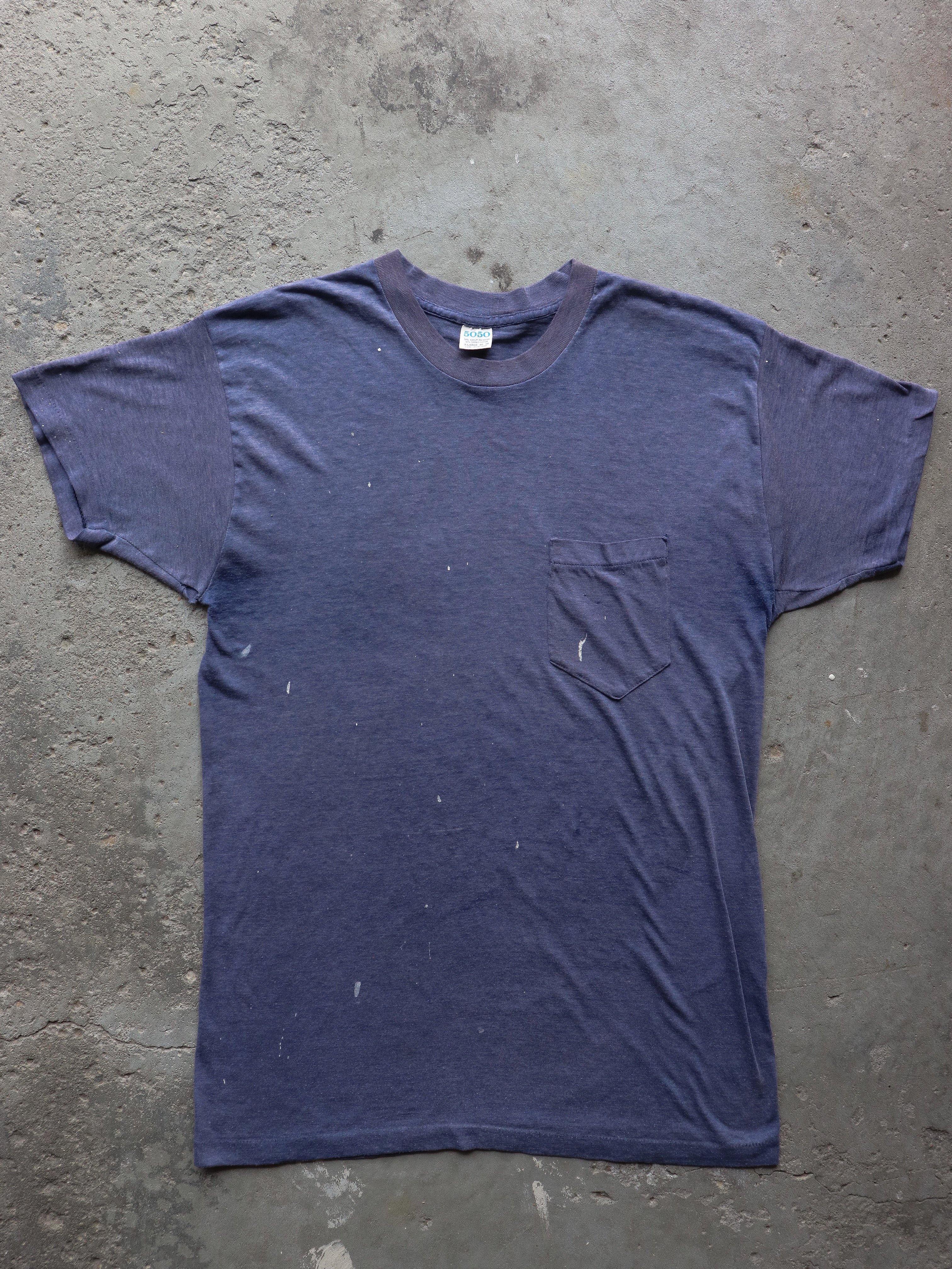 PAPER THIN FADED & PAINTED SELVEDGE POCKET TEE - 1970S - LOST ENDS FOUND