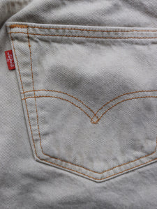 LEVIS 501 RELEASED HEM IVORY DENIM - 1990S - LOST ENDS FOUND