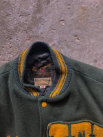 Load image into Gallery viewer, FOREST GREEN “SPARTANS” VARSITY JACKET- 1970s - LOST ENDS FOUND
