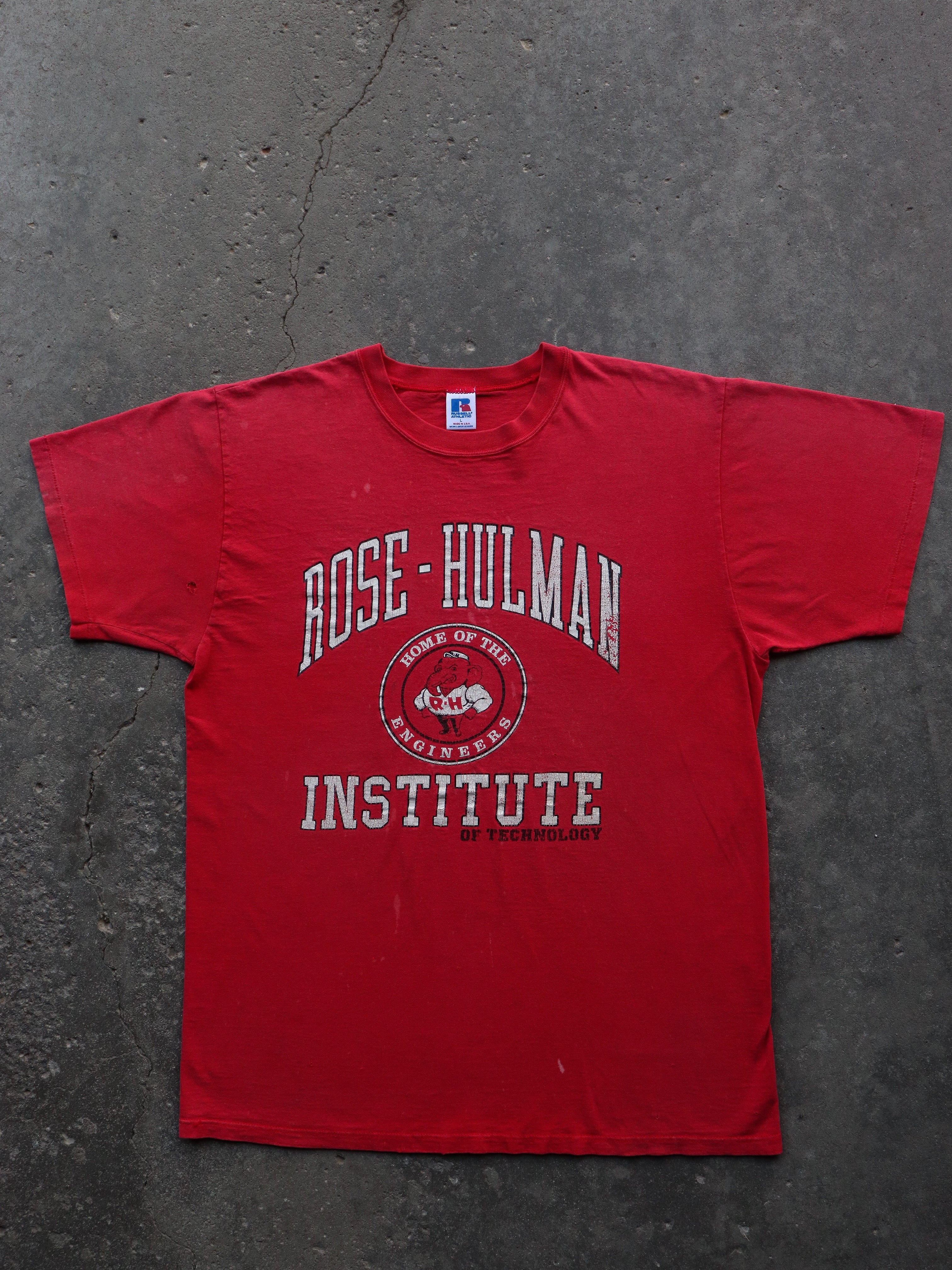 SINGLE STITCH FADED “ROSE-HULMAN” TEE - 1990S - LOST ENDS FOUND