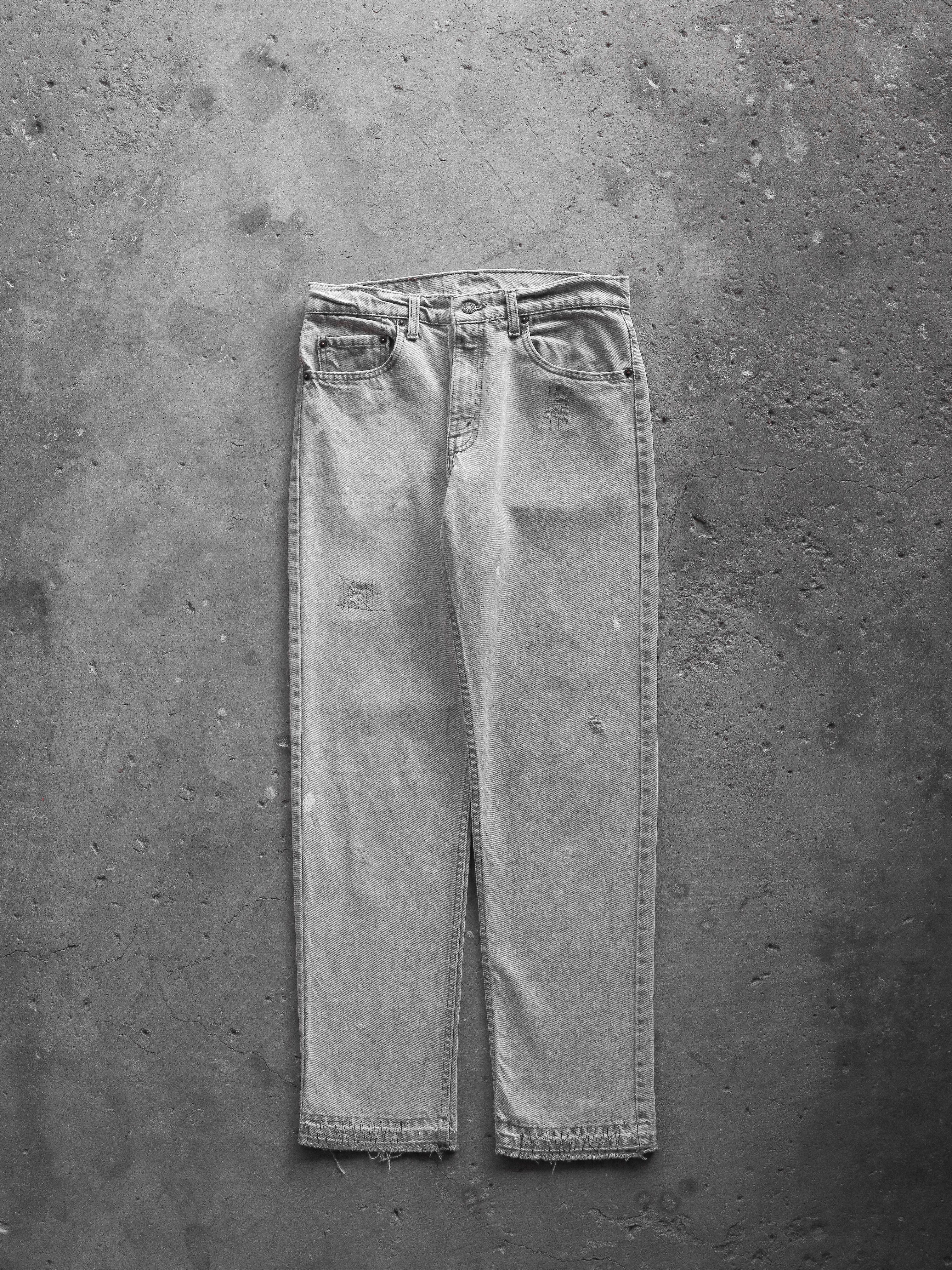 LEVI'S 505 REPAIRED STONEWASH PAINTER DENIM - 1990S