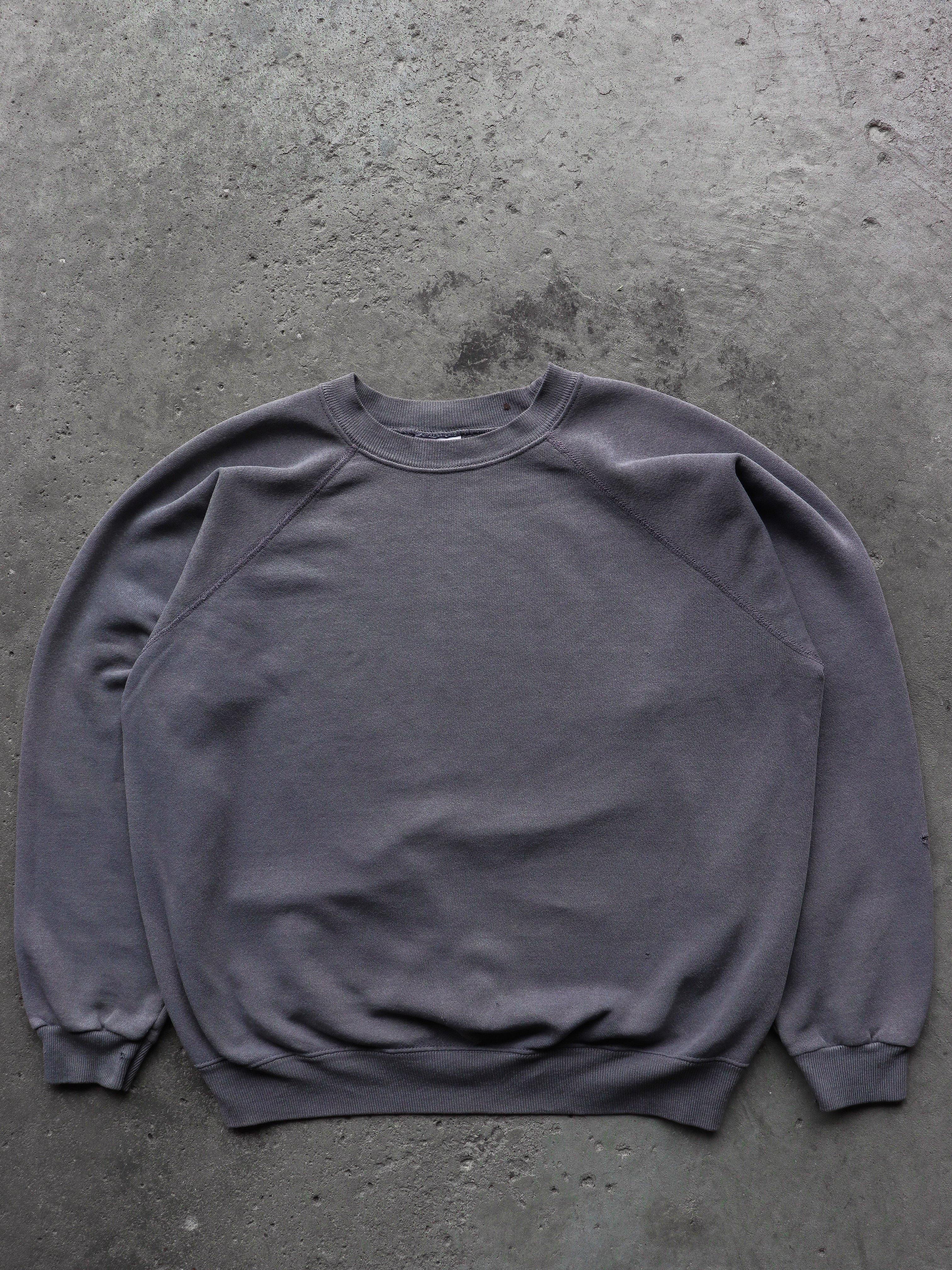 FADED GUNMETAL BLANK CREWNECK - 1990S - LOST ENDS FOUND