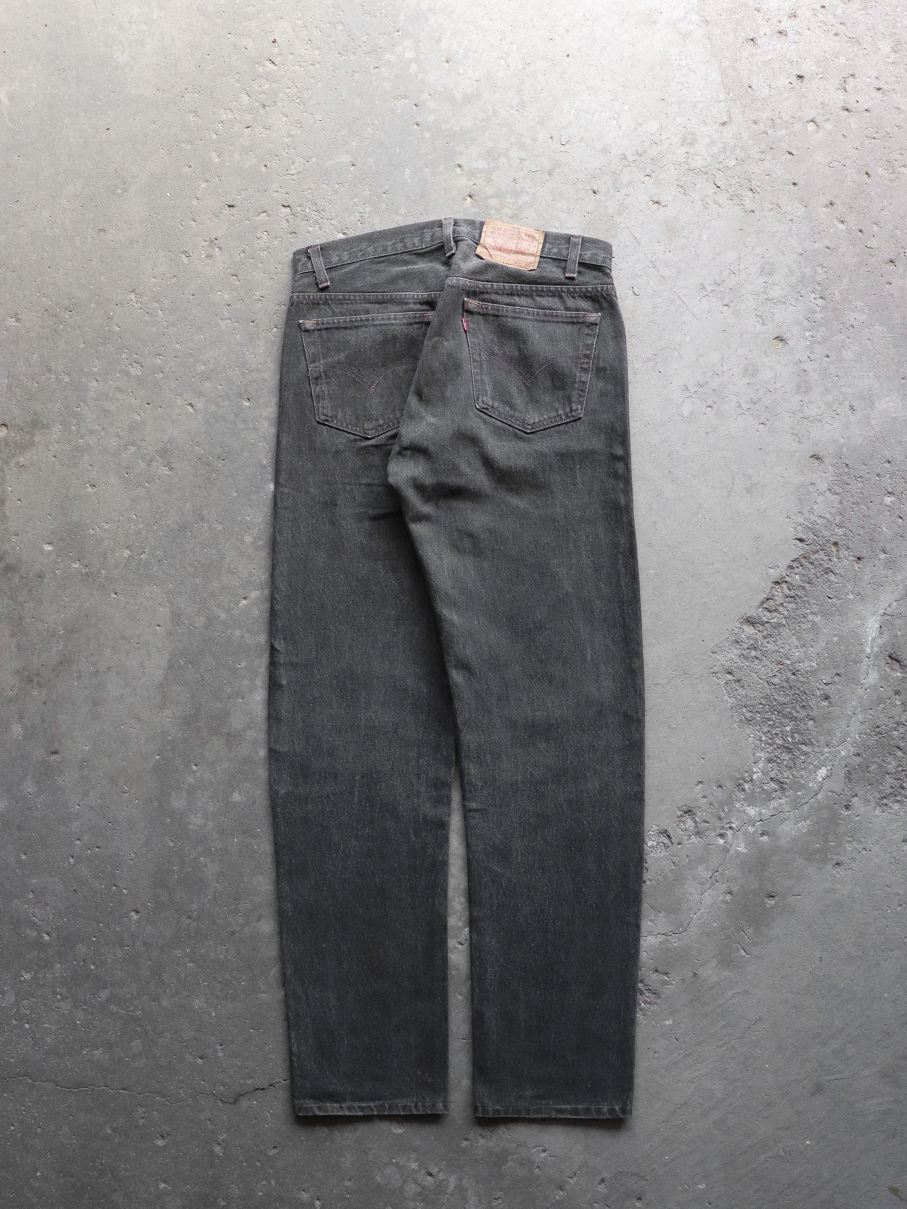 LEVIS 501 FADED CHARCOAL DENIM - 1990S