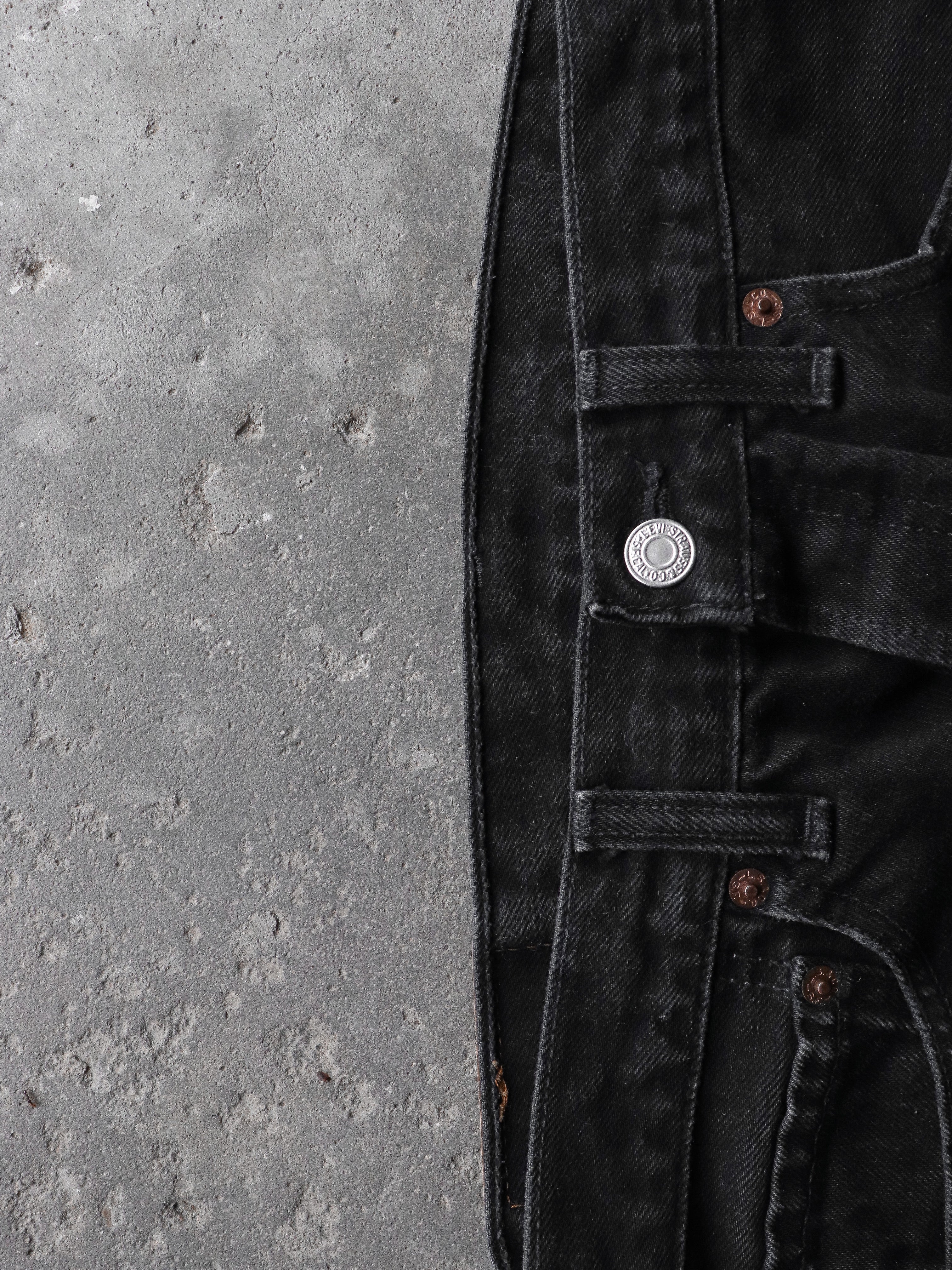 LEVIS 501 FADED BLACK DENIM - 1990S