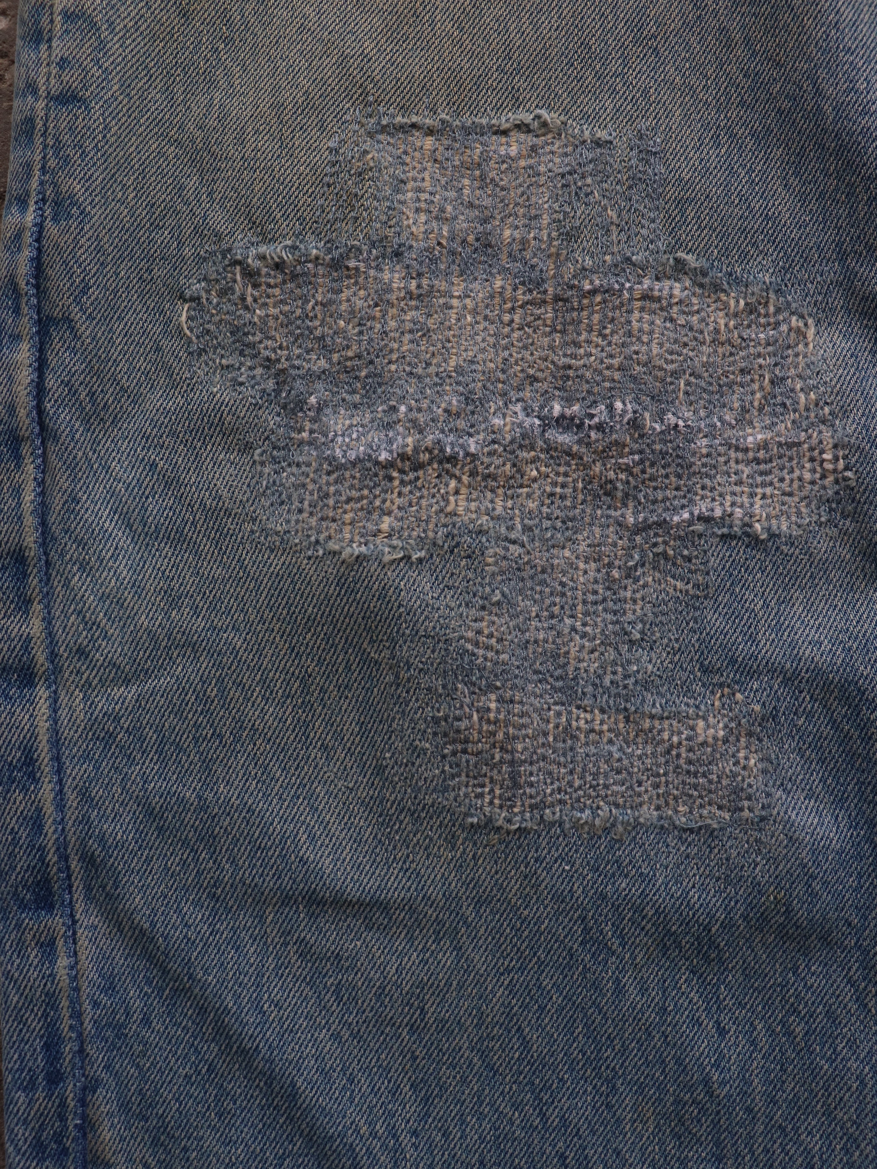 LEVIS 501 INDIGO SASHIKO REPAIRED DENIM - 1990S - LOST ENDS FOUND