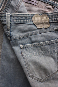 NUMBER (N)INE SS07 MUD WASH DISTRESSED "PAIN" DENIM - LOST ENDS FOUND