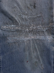 LEVIS THRASHED & REPAIRED ALTERED DENIM - 1970S  ( 32 X 32 ) - LOST ENDS FOUND