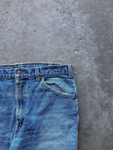 LEVI’S 619 DISTRESSED ORANGE TAB DENIM - 1990s - LOST ENDS FOUND