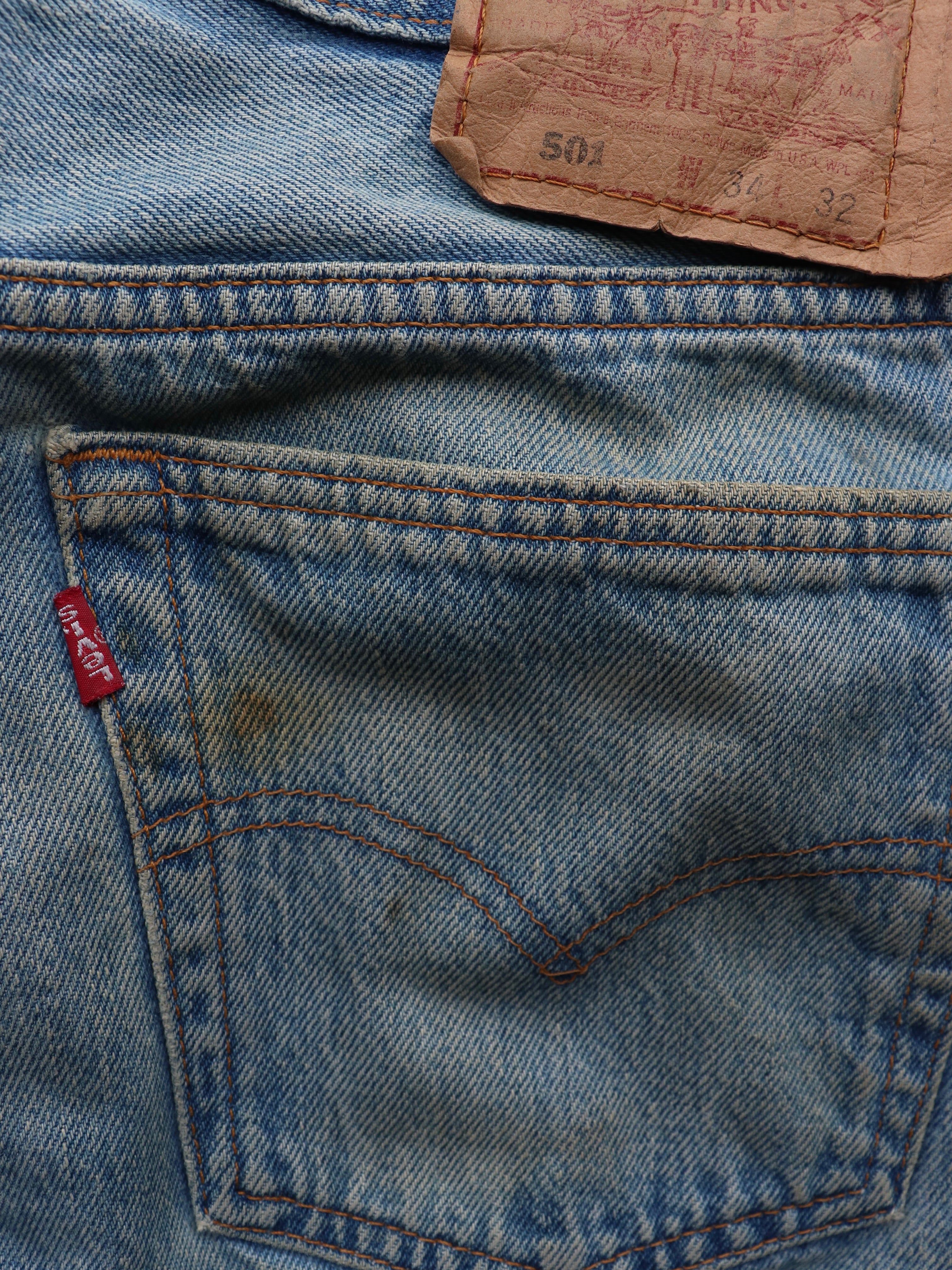 LEVIS 501 INDIGO SASHIKO REPAIRED DENIM - 1990S - LOST ENDS FOUND