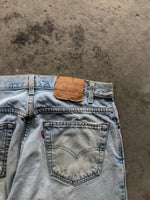 Load image into Gallery viewer, LEVI’S 560 REPAIRED LIGHT WASH DENIM - 1990S - LOST ENDS FOUND
