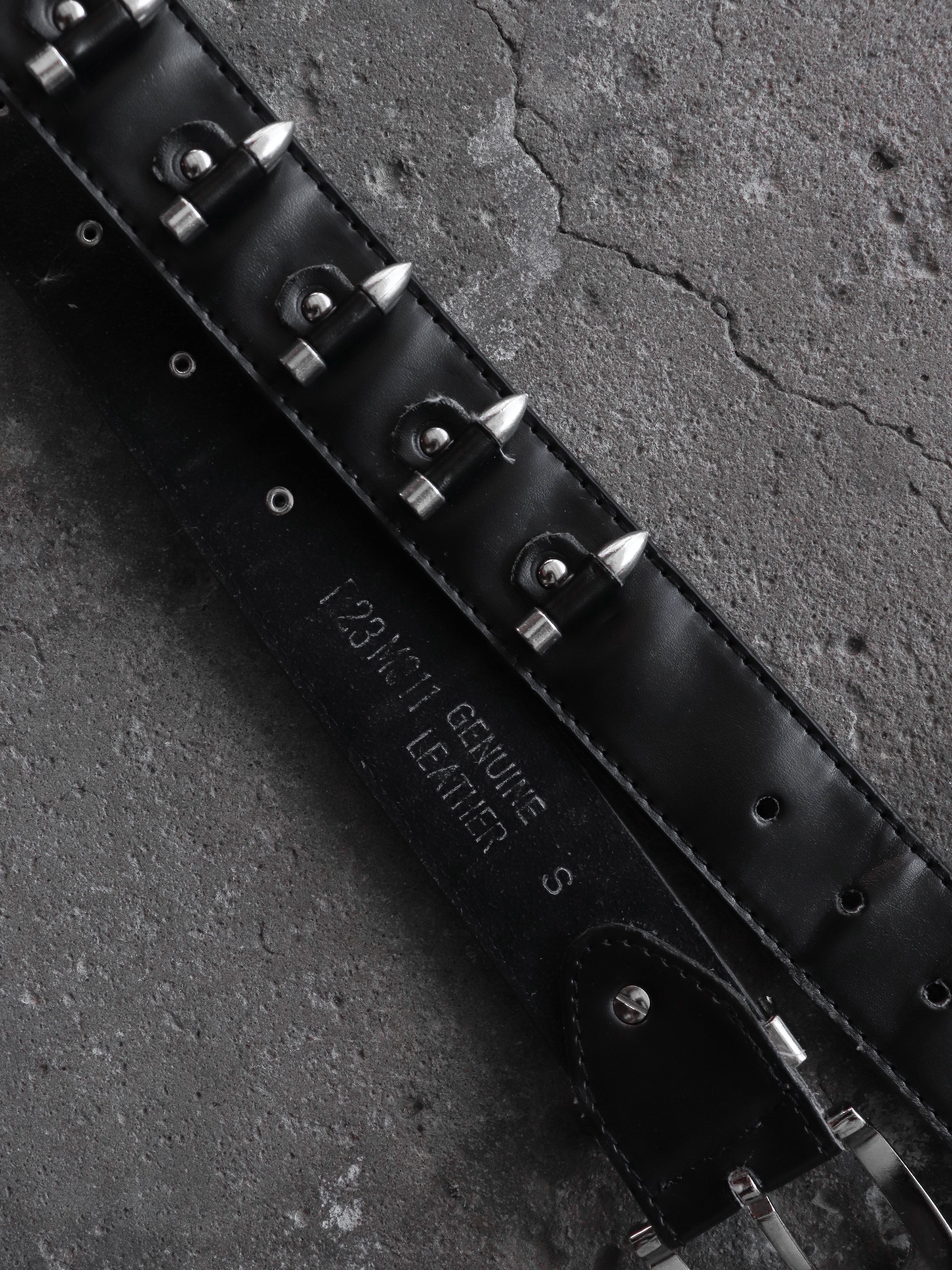 LEATHER BULLET BELT - 1990S